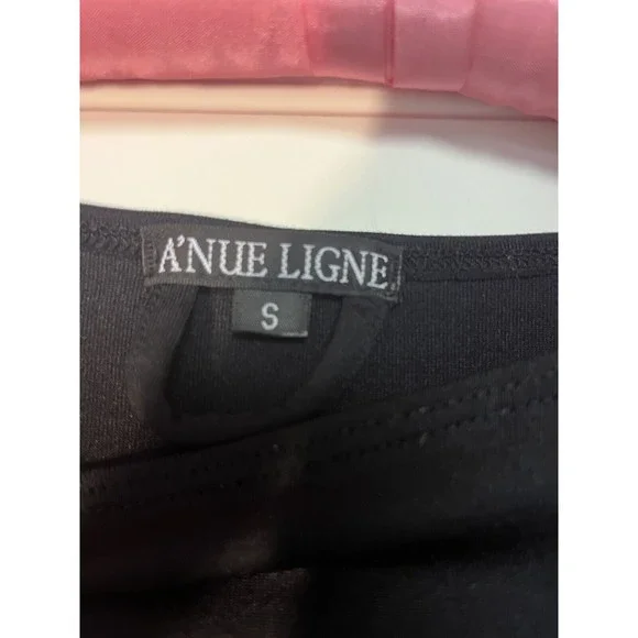 A'nue Ligne Black Boatneck Tunic Dress - Small 3/4 Sleeves Tactel/Lycra blend - Picture 3 of 9